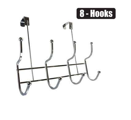 Hook Hanger Chrome 8-Hook Over Door