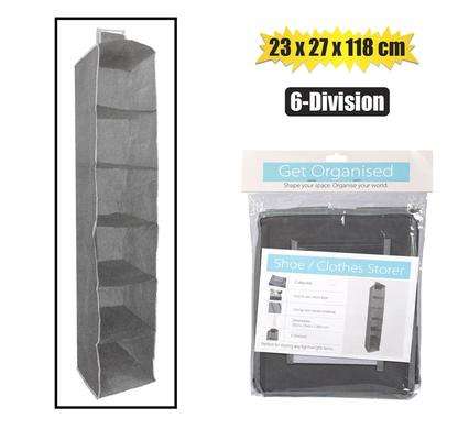 Shoe/Clothes Storer 6-Div 23X27X118Cm