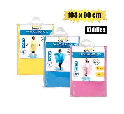Raincoat Poncho Kids 108X90Cm Vinyl Astd