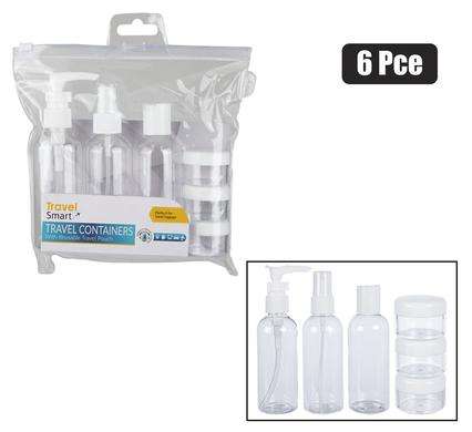 Travel Bottle Set In Pouch 6Pce