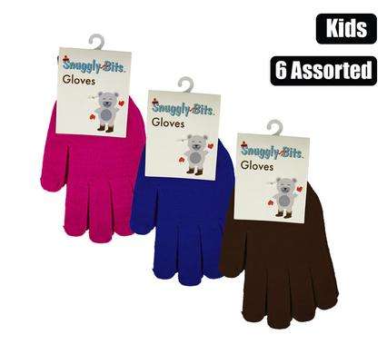 Gloves Kids Plain Assorted Colours