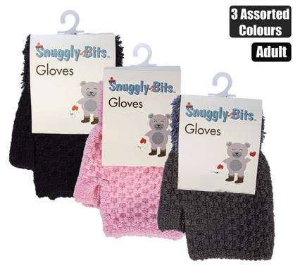 Gloves Adult Open-Finger W/Cuff