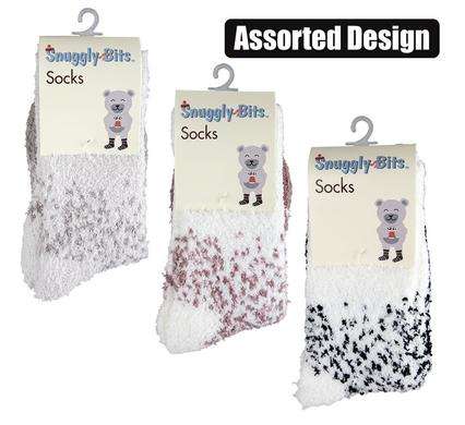 Socks Adult Fluffy Scatter Design Asstd