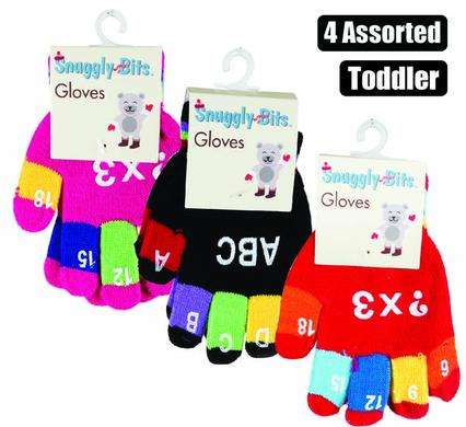 Gloves Toddler Acr Knit Letters/Nos.