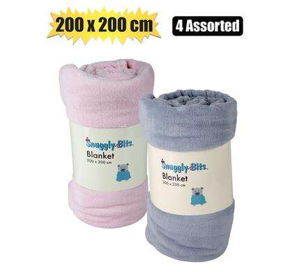 Blanket Flannel Fleece 200X200Cm Asstd