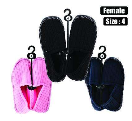Slipper W/Binding & Tpr-Sole Size 4