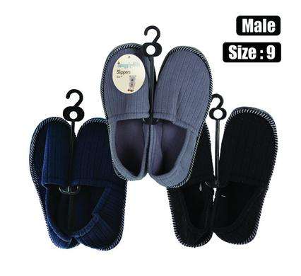 Slipper W/Binding & Tpr-Sole Size 9