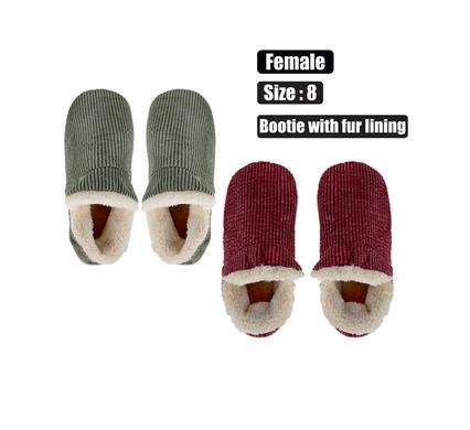 Slipper Bootie With Fur Lining Size 8