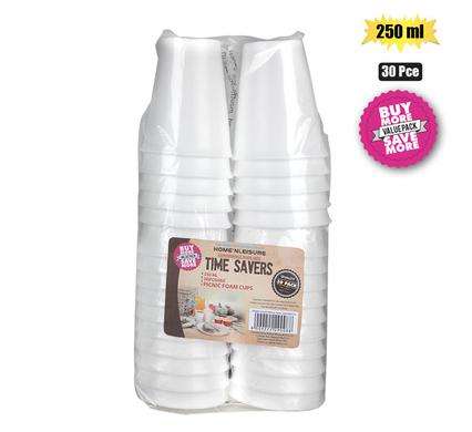 Picnic Cups Foam 250Ml 30Pce Disposable