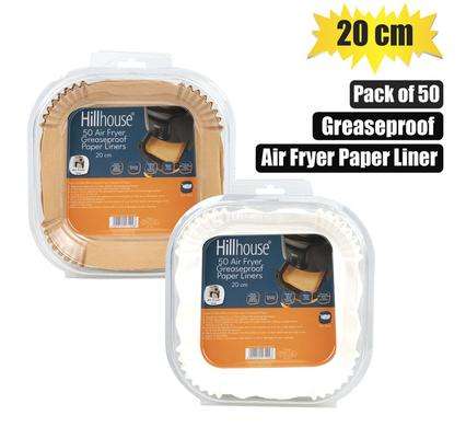 Air Fryer Liners 20Cm Square 50Pc