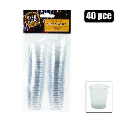 Shot-Glass Pl Disposable 40Pc 1Oz