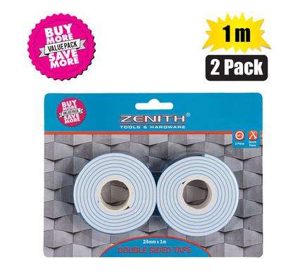 Tape Dbl-Sided 24X1000Mm 2 Pack
