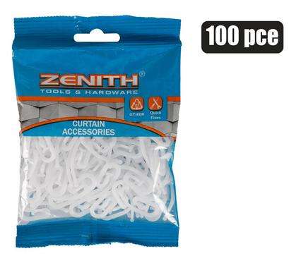 Curtain Hooks Acetyl R6 Pack-100  Zenith