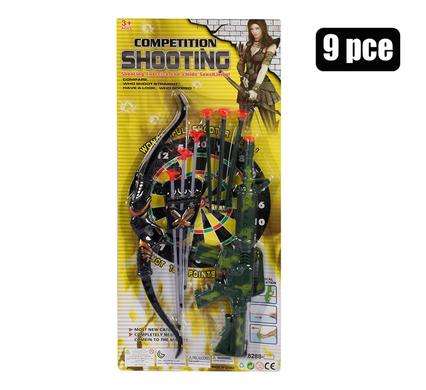 Gun Rifle Suction Dart Archery Set 9Pc