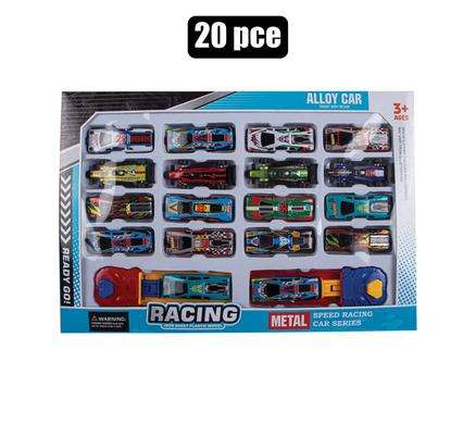 Die Cast Set W/18 Cars & 2 Launchers