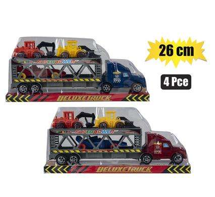 Vehicle Playset Friction Truck 4Pc 26Cm