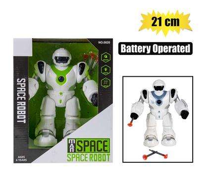 Battery Operated Robot White 21Cm