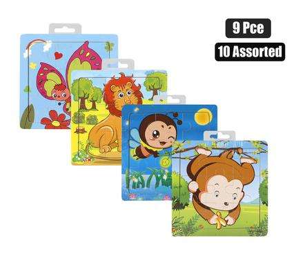 Puzzle Wood Tray Asstd 9Pc
