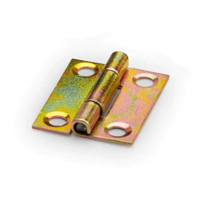 Butt Hinge, Yellow Passivate, 25mm, 8 Pieces