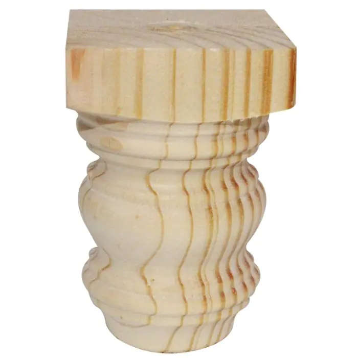 Classic Short Leg, H100 x 65mm x 65mm, Raw Pine