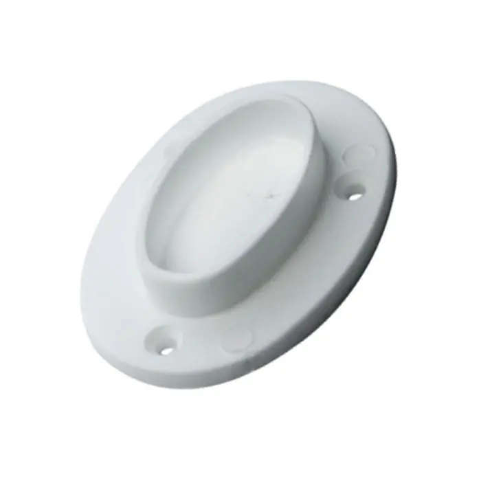 Closed Rail Holder, White, Plastic, 50 Pieces