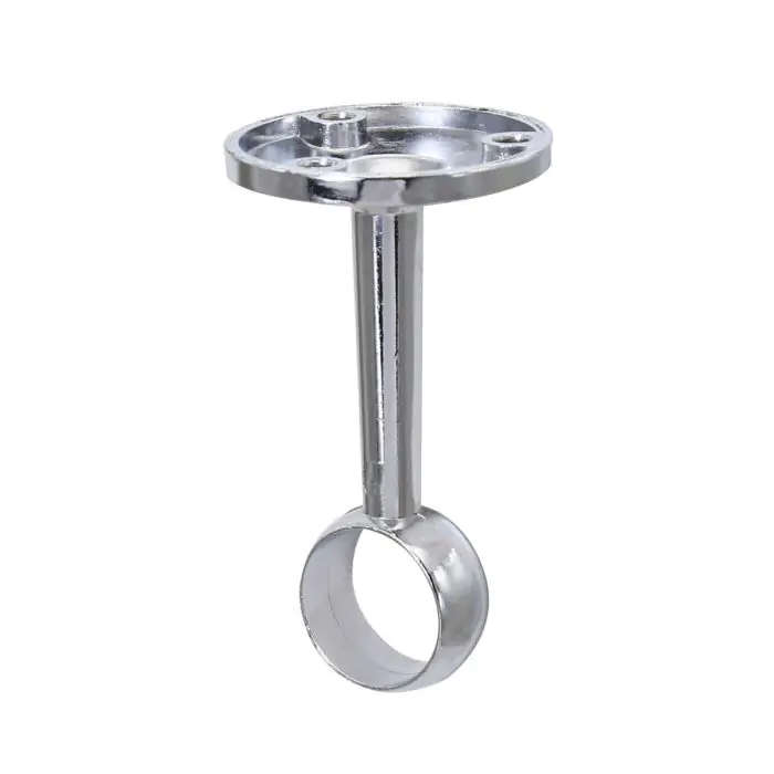 Rail Center Support, Round, Chrome Plated, 25mm