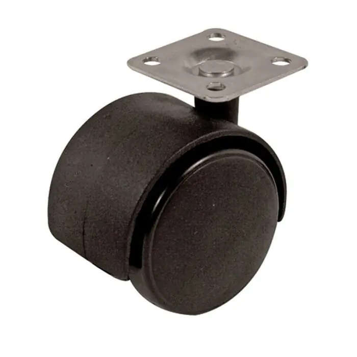 Twin Castor, with Square Plate, 50mm