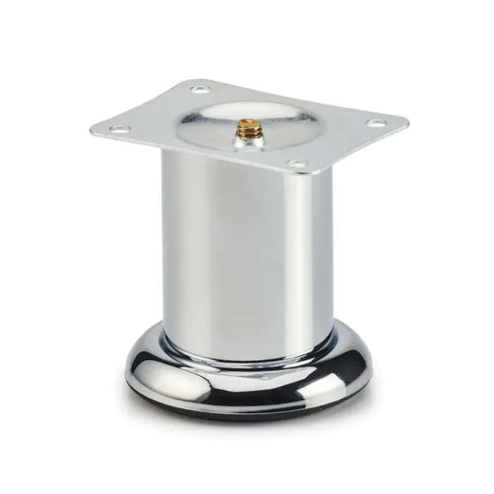 Round Leg on Base, H80mm x 72mm, Chrome Plated