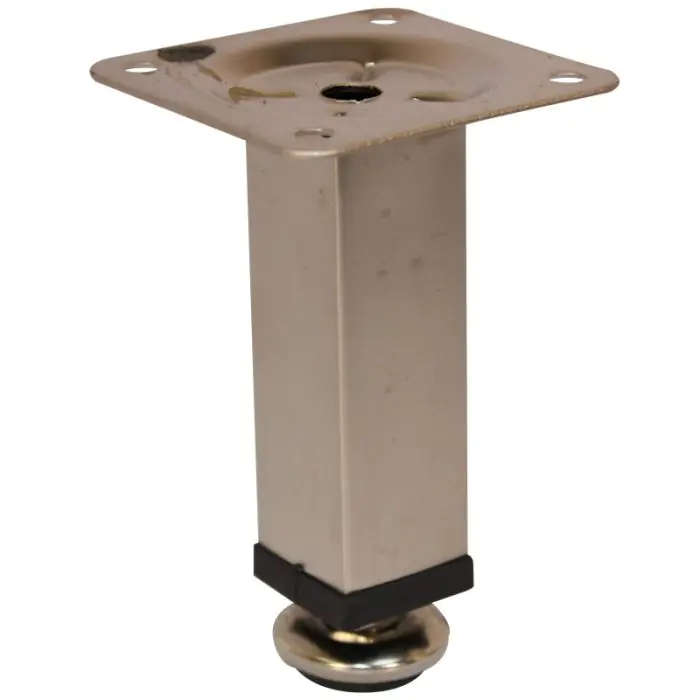 Square Tube Leg, Adjustable, H150mm, Pearl Nickel