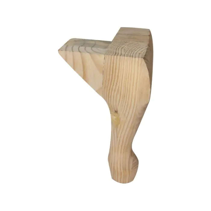 Queen Anne Leg, H210mm x 45mm x 45mm, Raw Pine