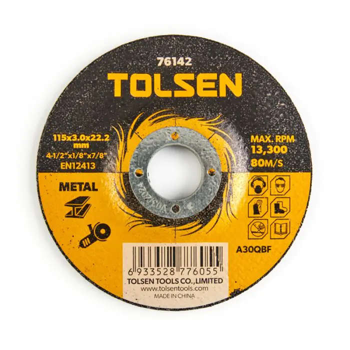 Tolsen Cutting Disc, Metal, 115mm x 3.0mm x 22.2mm