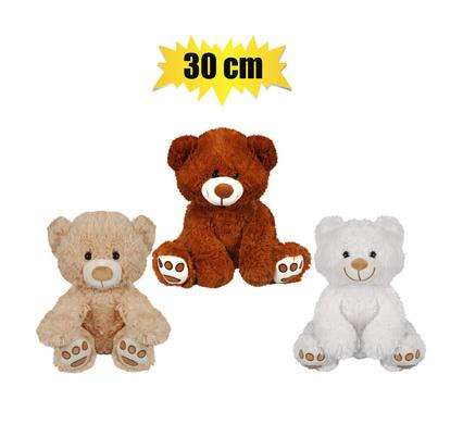 Plush Bear Sitting Asstd 30Cm