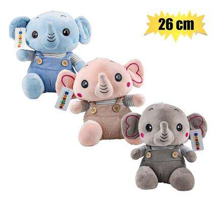 Plush Wild Elephant W/Suspenders 26Cm