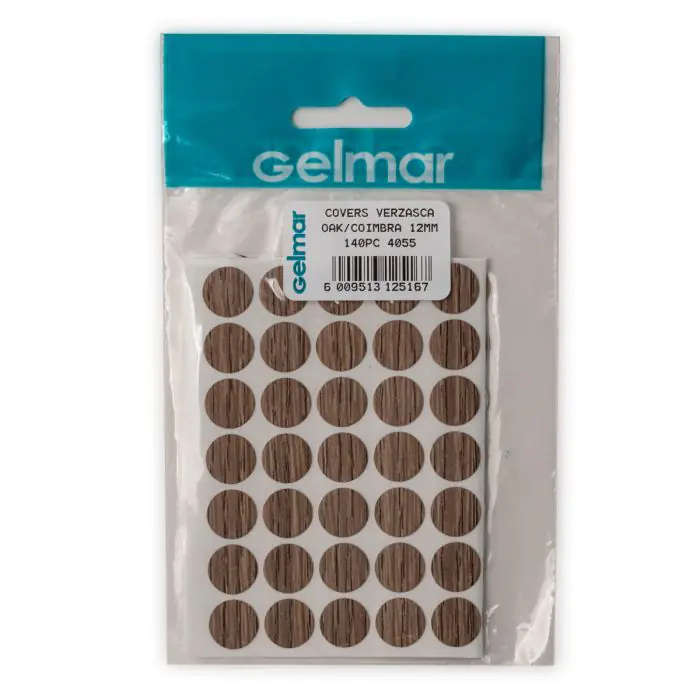 Hole Covers, Verzasca Oak/Coimbra, 12mm, 140 Pieces