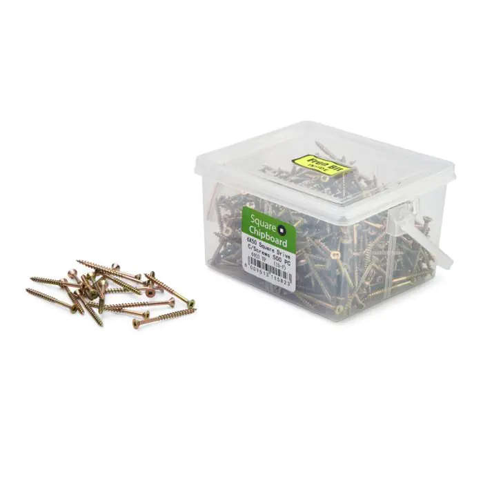 Chipboard Screws, Square, No.6, 3.5mm x 50mm, 500 Pieces