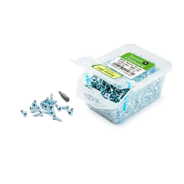 Chipboard Screws, Square, No.8, 4mm x 16mm, 800 Pieces