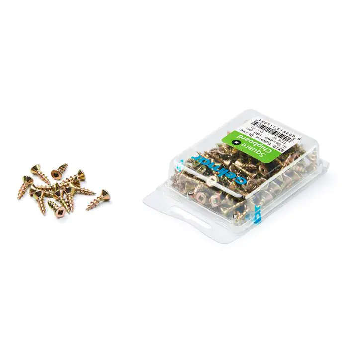 Chipboard Screws, Square, No.8, 4mm x 19mm, 160 Pieces