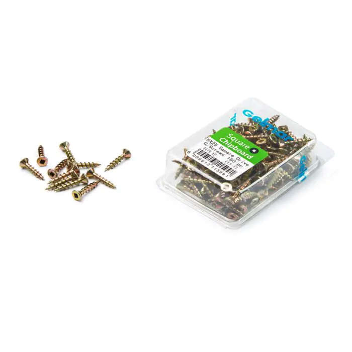 Chipboard Screws, Square, No.8, 4mm x 25mm, 160 Pieces