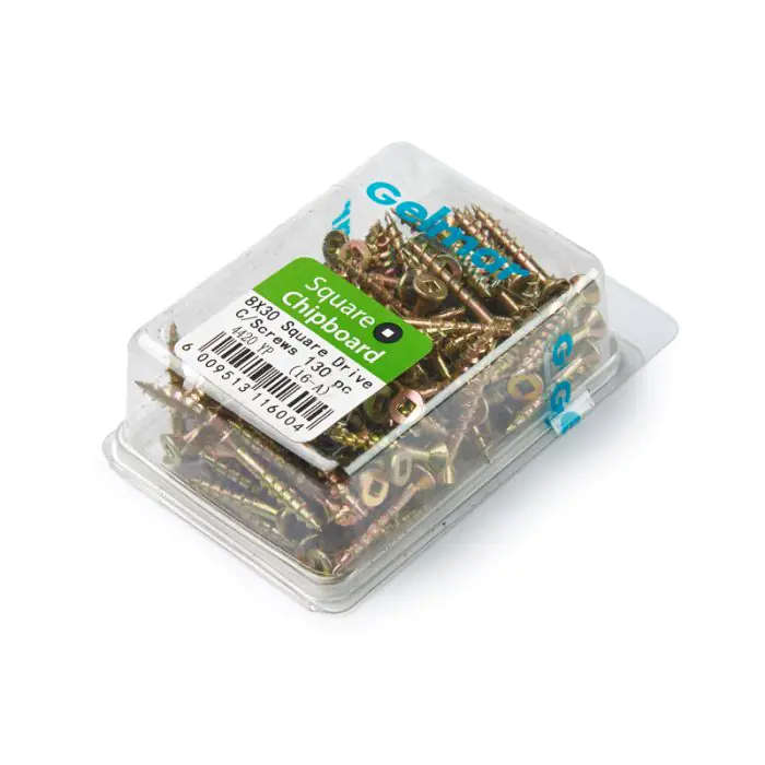 Chipboard Screws, Square, No.8, 4mm x 30mm, 130 Pieces