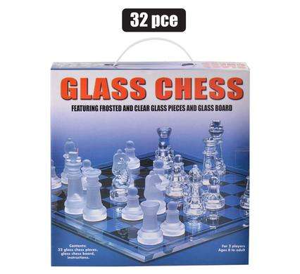 Game chess glass 32pce figurines 25x25cm