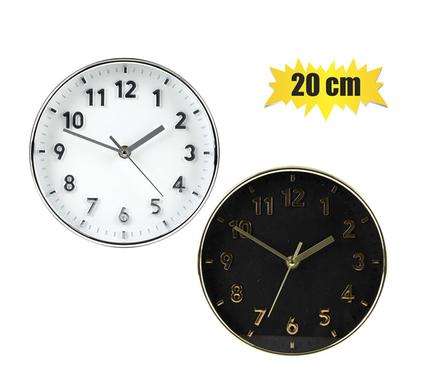 Clock Wall Pl Round 20Cm Basic Asstd