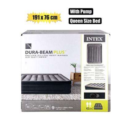 Intex Air-Bed D/B P/Rest Delux Qn W/Pump