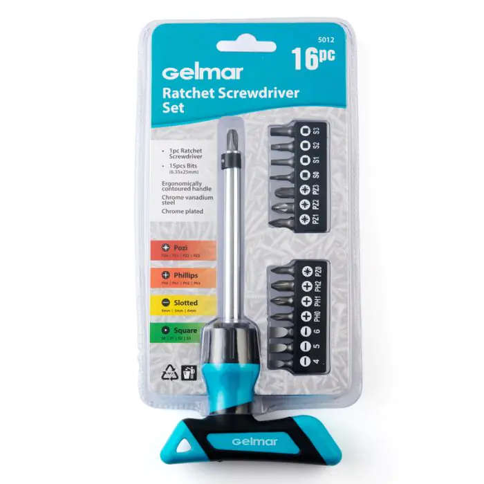 Ratchet Screwdriver Set, 16 Pieces