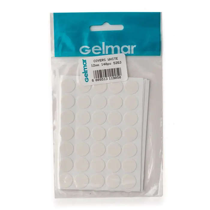 Hole Covers, White, 12mm, 140 Pieces