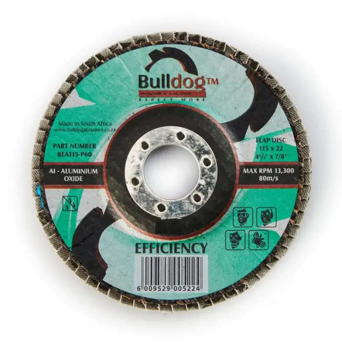 Bulldog Flap Disc, Efficiency, Angled, Alox, P80, 115mm x 22mm
