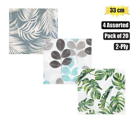 Serviettes 2Ply 33Cm 20Pc Leaves