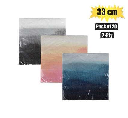 Serviettes 2Ply 33Cm 20Pc Ombre