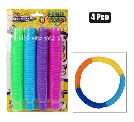 Novelty Sensory Tube Plastic 4Pc 18.5Cm