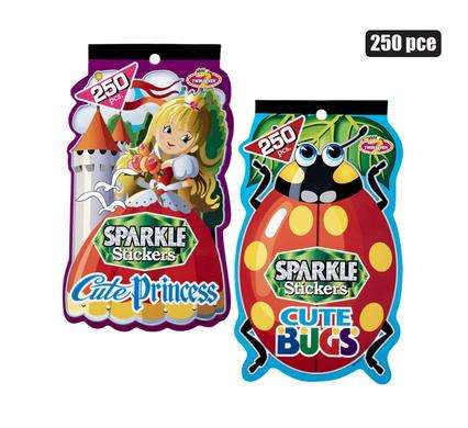 Sticker Book Sparkle 250Pce Asstd