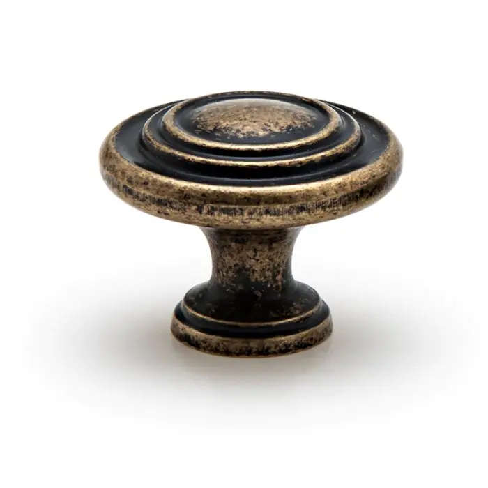 Double Scroll Knob, Antique Brass, 32mm
